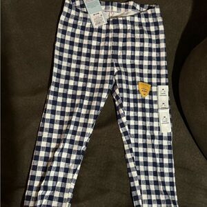 Girls cat & jack blue and white plaid capri‎ leggings 7/8 NWT